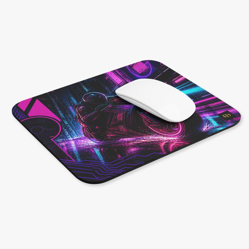 Cyberpunk Motorcycle Mouse Pad, Neon Rider Gaming Desk Mat – My Store